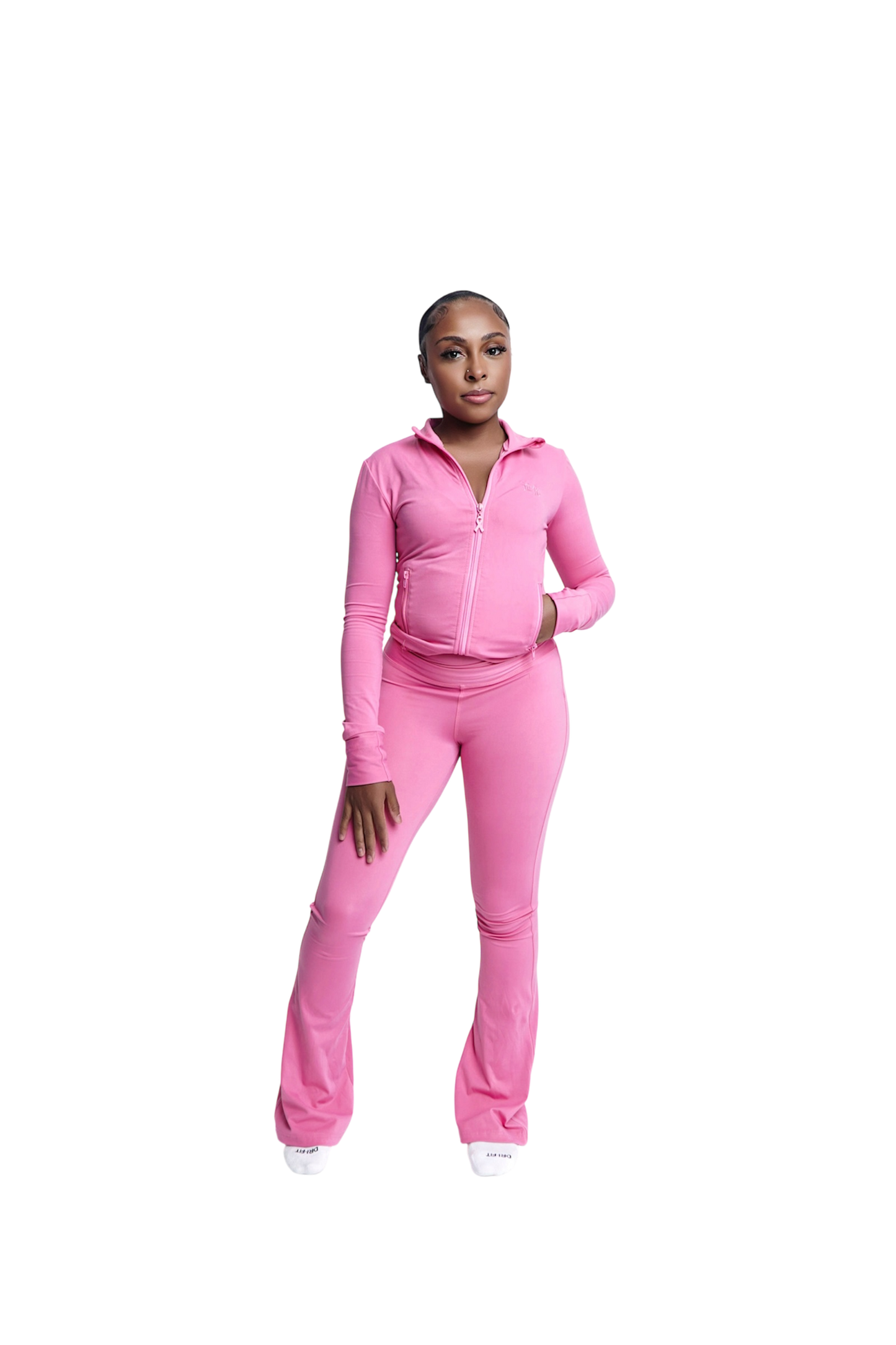 Lifeofevo X Redick Pink Fold-over Flared Leggings