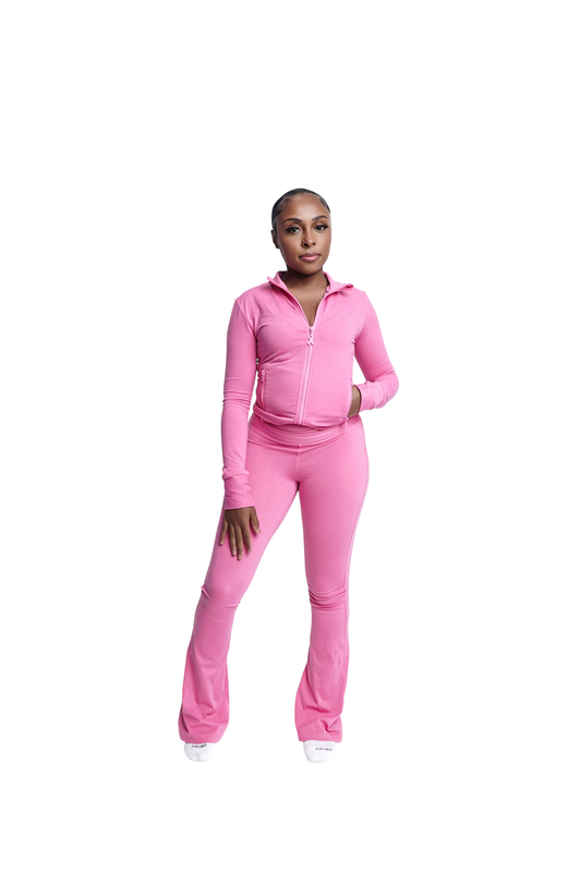 Lifeofevo X Redick Pink Fold-over Flared Leggings